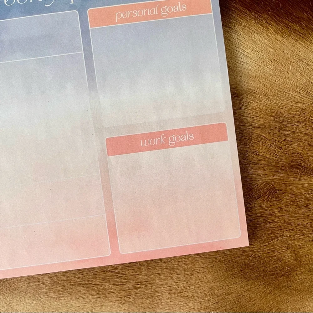🏷️🎉🆕 kawaii blue pink ombre weekly planner desktop memo pad